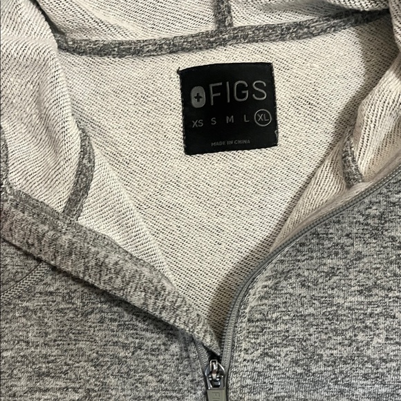 Figs Men's XL-Heather Gray Zip-Up Sweater - Picture 2 of 8